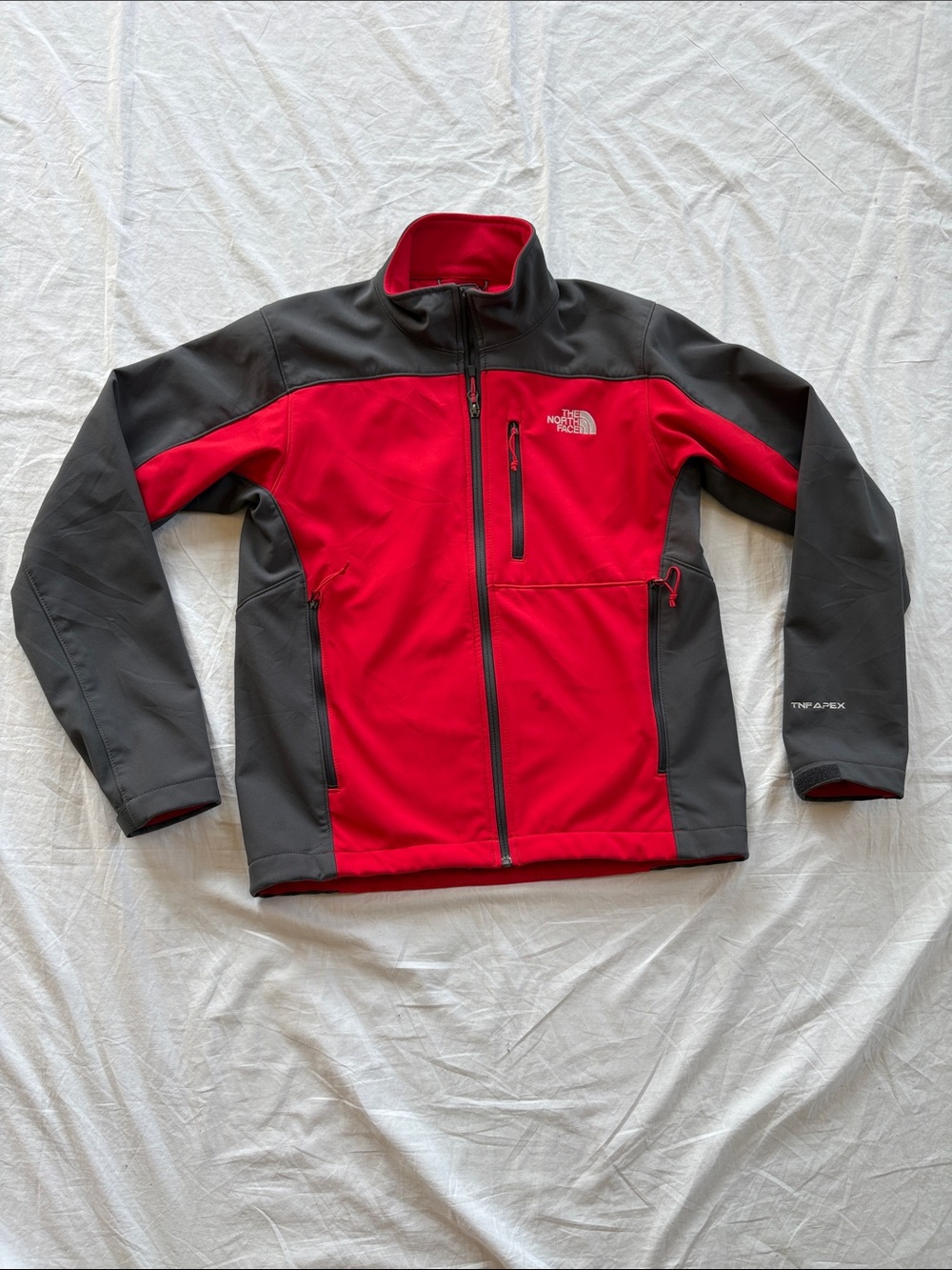 North Face Apex Bionic Men's Small Red and Gray Softshell Performance Jacket